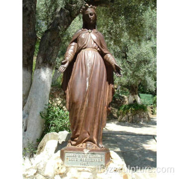 Outdoor paesaggio decorativo di bronzo statua della Vergine Maria